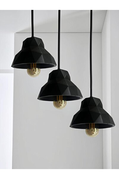 Genel Markalar Şık Siyah Tekli Avize E27 Rustik Ampul ile Mekanınıza Zarafet Katın