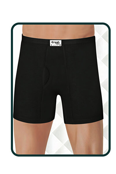 ERŞAH Erkek Siyah Penye Paçalı Boxer