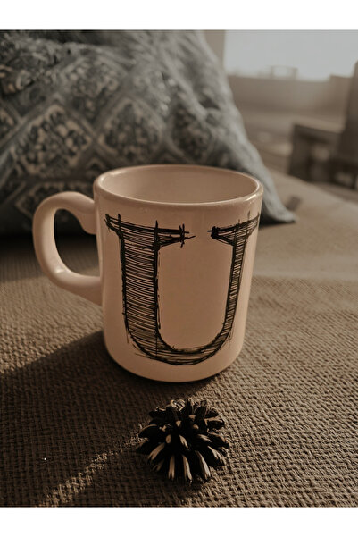 KIZILELMADA Letter U Gift Mug White Ceramic