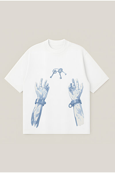 Moon Dancer Anime Chained Unisex 100% Organic Cotton Thick Textured Oversize ...