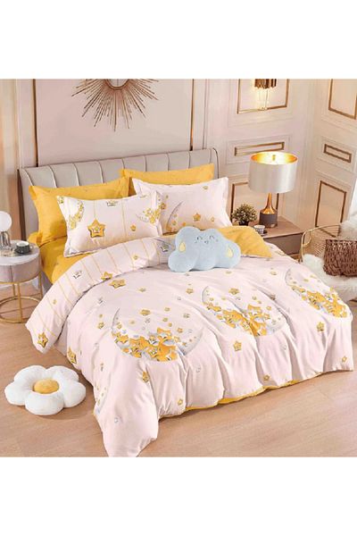 JOJO Elegant Linen Set for Double Bed Made of Fine Cotton, consisting of 6 pieces, 230x250cm