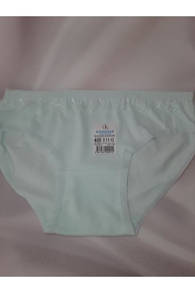 Butik Green 100% Cotton Female Child Combed Cotton Top Brief Plain Lace Panties