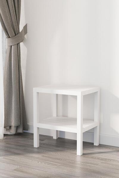 Mutfak Köşesi Shelf 2 Katlı Plastik Bahçe Balkon Banyo Mutfak Sehpası