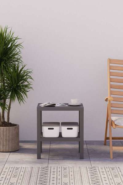 Mutfak Köşesi Shelf 2 Katlı Plastik Bahçe Balkon Banyo Mutfak Sehpası