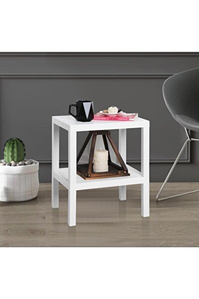 Mutfak Köşesi Shelf 2 Katlı Plastik Bahçe Balkon Banyo Mutfak Sehpası