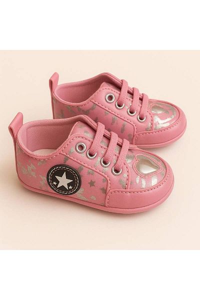 mia mia Heart Detailed Baby Girl Booties Size 18-19