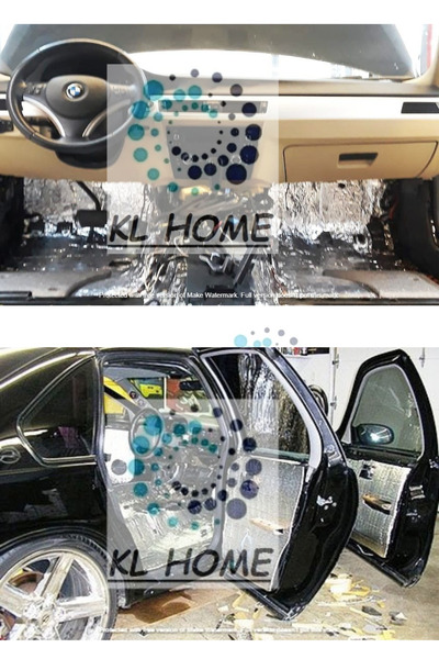 KL HOME 6mm Kalınlık (1M2)Alum Folyo yapışkan Kalınlık Kaput Kauçuk Yalıtım K...