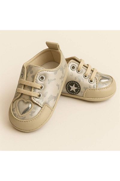 mia mia Heart Detailed Baby Girl Booties Size 18-19