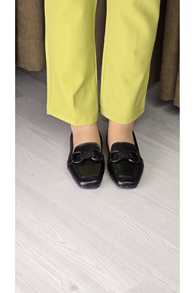 Melinta Shoes حذاء باليرينا نسائي بإبزيم أسود من ميلينتا