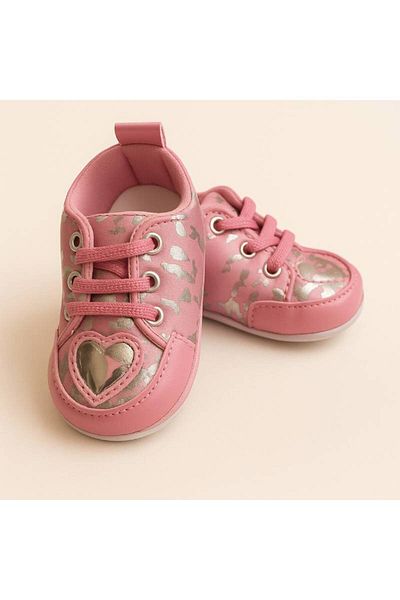 mia mia Heart Detailed Baby Girl Booties Size 18-19