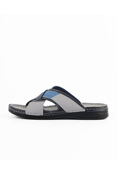Tigerline Ανδρικές παντόφλες TL084 Navy Blue Black Grey Summer Home & Outdoor Slippers
