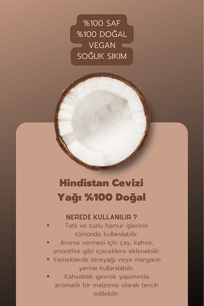 İntense Natural Coconut Oil - 100ml x 2 100% Natural and Pure Coconut Oil