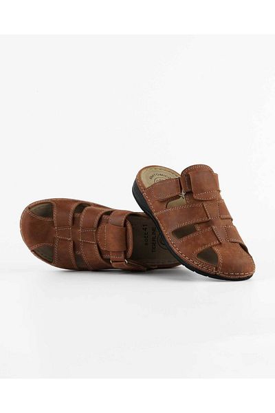 Tigerline Ανδρικές παντόφλες Ms133 Tobacco Mikanos Plus Size 48 Αριθμός