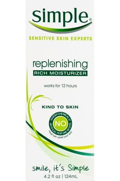 Simple Kind To Skin Replenishing Rich Moisturizer, 12-hour Moisturization For All Skin Types - 124 ml
