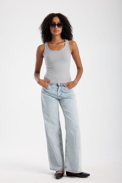 Great Lineage Women's Ribbed Look Thick Strap Basic White Undershirt