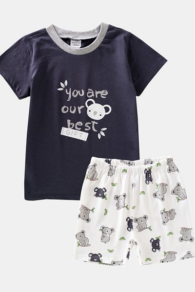 Melekpare Boys Girls Baby & Kids Shorts Summer 2-Piece T-Shirt Shorts Set 100% Cotton