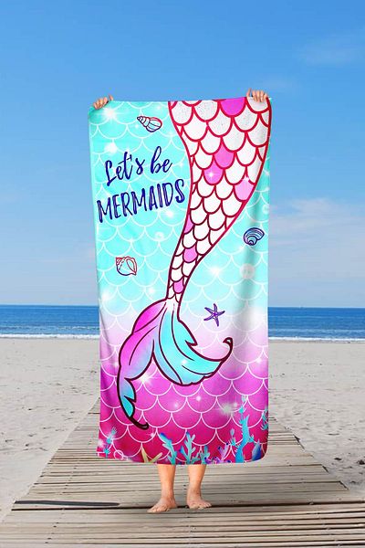 Sozakko Mermaid Girl Child Sea Pool Bath Beach Towel