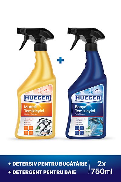 Hueger Kitchen Cleaner And Bathroom Cleaner Set Of 2 (2X 750ML)