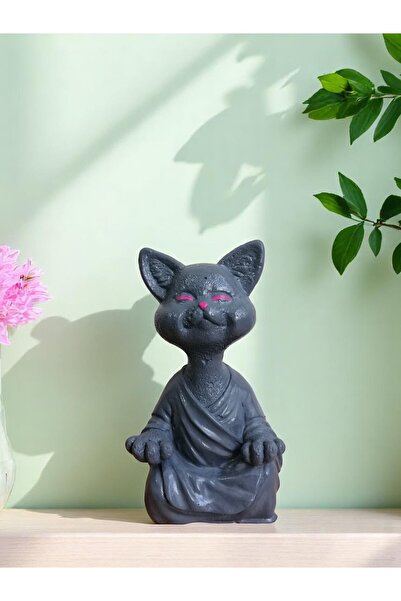Grimsi Yoga Yapan Kedi Biblo Meditasyon Kedi Heykeli Ev Dekorasyon