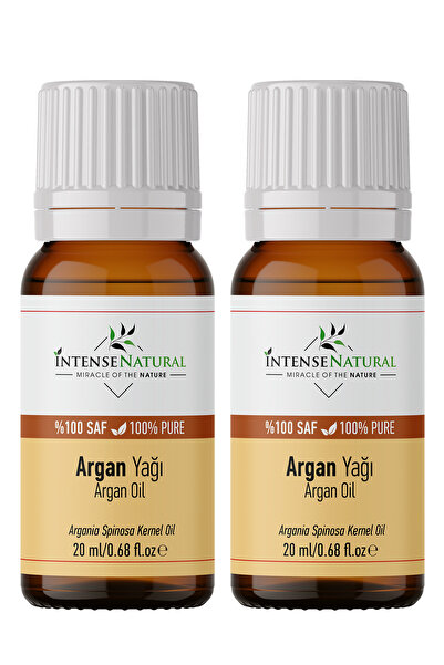 İntense Natural Argan Oil Cold Pressed 20 ml X 2 100% Pure and Natural Argani...