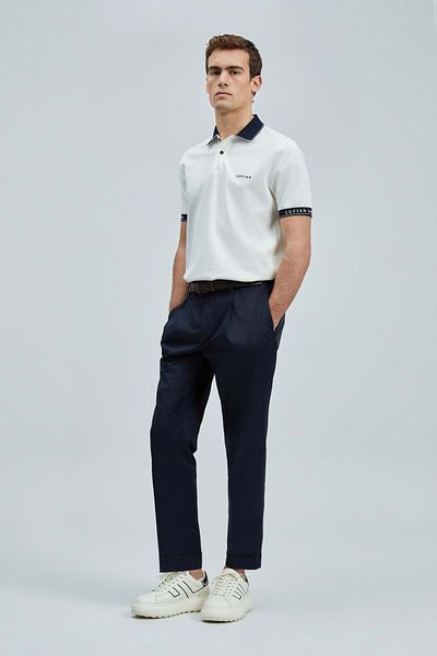 Lufian 111040226 Hold Smart Polo Neck T-shirt Ανδρικό T-shirt Λευκό