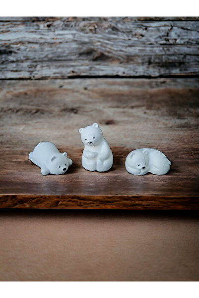 Grimsi Dekoratif Üçlü Kutup Ayısı Biblo Set