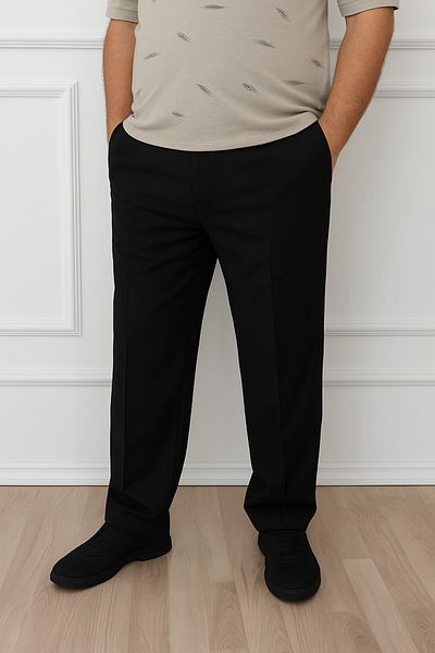 nacar çarşı Men's Plus Size Classic Comfortable Fit Linen Trousers