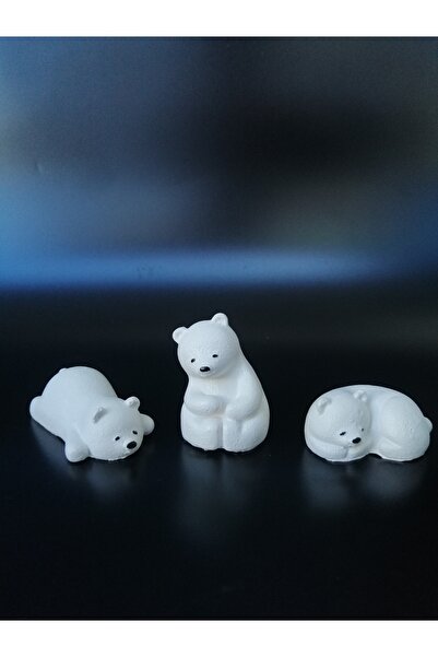 Grimsi Dekoratif Üçlü Kutup Ayısı Biblo Set