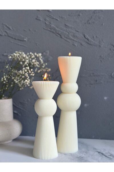 SCA CANDLE Dekoratif Mum Çif Dayre Mum Luks Mum Tekli ürün 22x6 Cm Tekli ürün...