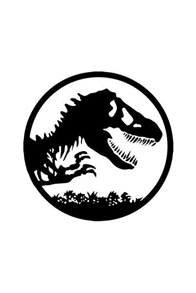 Reysa Tasarım ملصق سيارة ديناصور مقاس 17×17 سم باللون الأسود