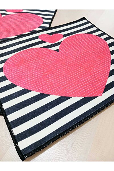 Ardizayn Heart Patterned, Non-Spill Organic Cotton Woven Base 2-Piece Toilet Seat Set