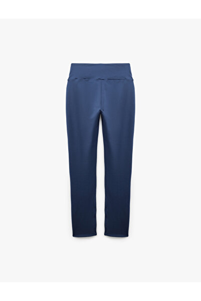 Koton Yüksek Bel Slim Fit İnterlok Spor Tayt