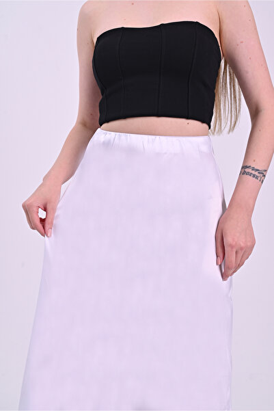 polle Fustă albă satinată