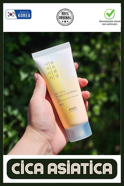 ANJO PROFESSIONAL Korean Cica Repair Soothing Facial Cleansing Foam 100 ml |   Sensitive Skin Friendly - Ikore