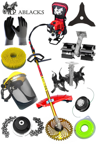 ABLACKS Profesyonel Sırt Tırpan + Çift Çapa Aparatı + 8’Li Bahçivan Seti