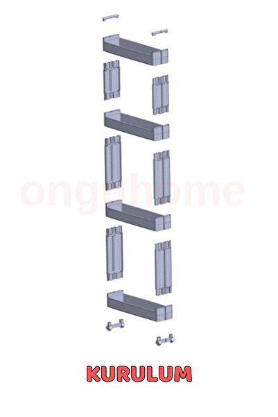 ongu home Slim Raf 4 Katlı Çok Amaçlı Tekerlekli Organizer Mutfak Rafı Banyo Düzenleyicisi (SİYAH)