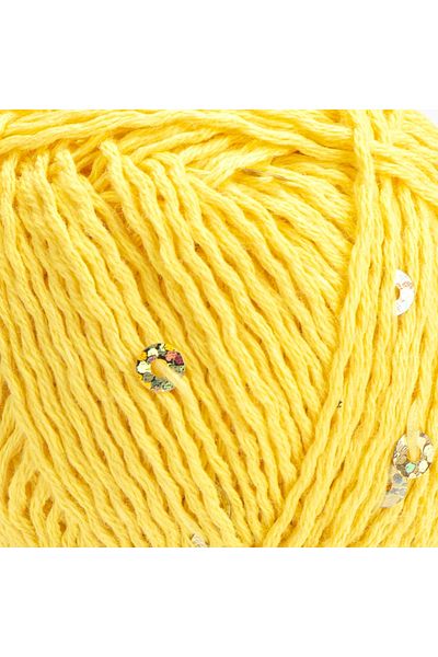 Yarnart Cotton Gold Paillettes Yellow 7106 Sparkling Sequin Hand Knitting Yarn