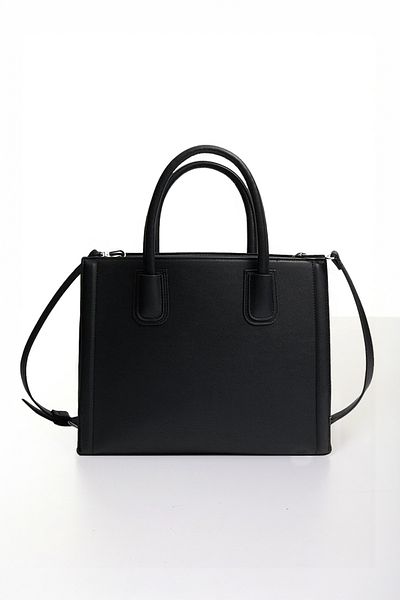 D'VERS Women's Black Hard Tote Shoulder and Hand Bag