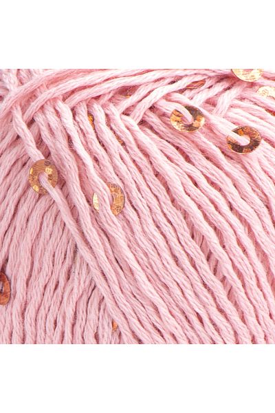 Yarnart Cotton Gold Paillettes Dusty Rose 7108 Sparkling Sequin Hand Knitting Yarn