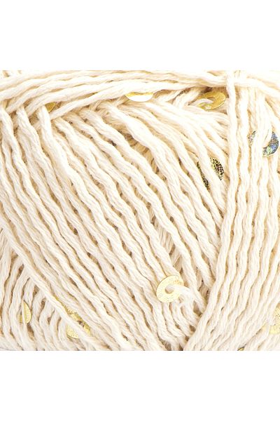 Yarnart Βαμβακερό χρυσό Paillettes Beige 7103 Φωτεινή παγιέτα πλεκτό χειροποίητο νήμα