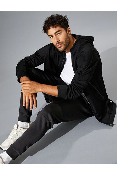 Koton Basic Sports Hooded Sweatshirt Zippered Light Fabric