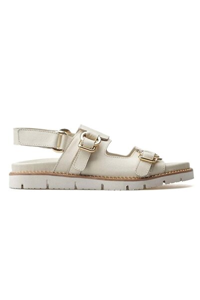 Venüs Lagos Genuine Leather Comfort Orthopedic Women's Sandals Beige