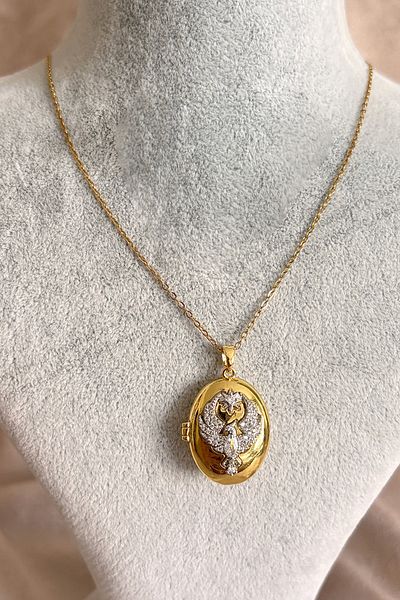 Bessence Jewelry Co قلادة فاير سيتي ستيل أليا فينيكس - قابلة للفتح، حجر الزركون - ستانلس ستيل