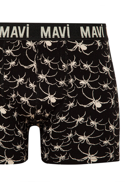 Mavi Baskılı Siyah Boxer 0911046-900