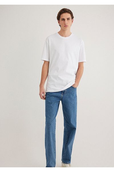 Mavi Weißes, locker geschnittenes T-Shirt mit Logo-Aufdruck -0611313-620