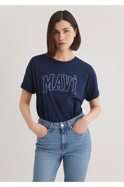 Mavi T-Shirt Regular Fit / Normal Cut s logem Navy Blue 1611193-70488