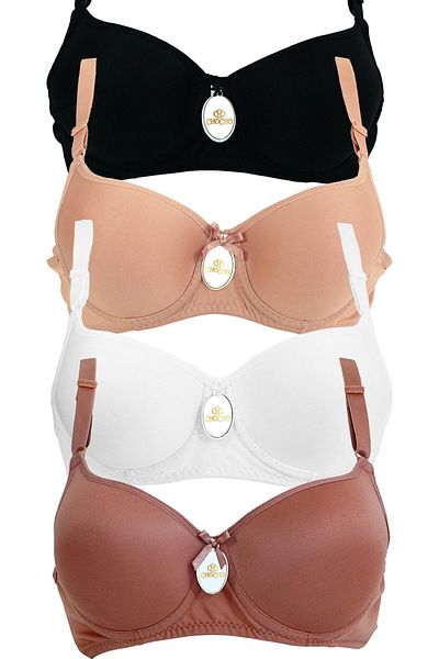 CHC Chocho Women's Underwire Unpadded 4-Piece Bra Set
