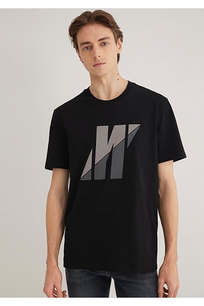 Mavi Μπλουζάκι Pro Logo Printed Black Regular Fit -0612174-900