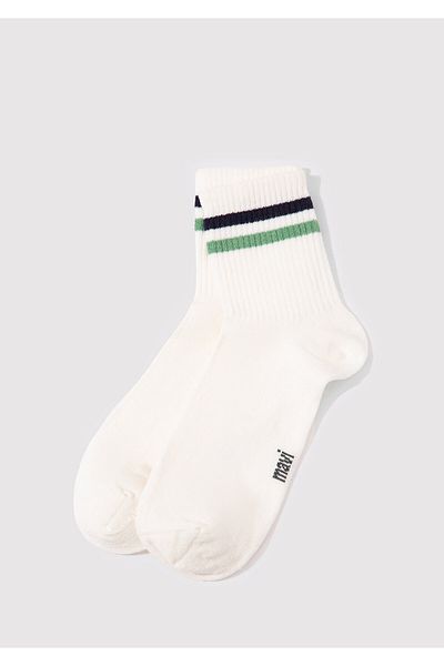 Mavi Weiße Socken mit Streifendetail 0911342 -33384