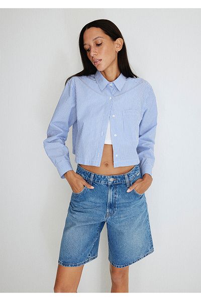 Mavi Pantaloni scurți Melina Real Blue Indigo Si Jean 1410144-87086